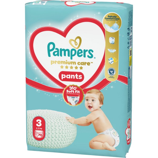 Фото - Одноразові підгузки-трусики Pampers Premium Care Pants Розмір 3 (6-11 кг) 70 шт. (80836075)